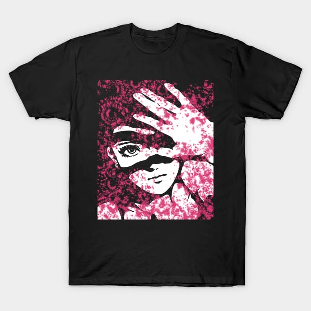 Punk Fashion Style Retro Red Glowing Girl T-Shirt by Punk Fashion